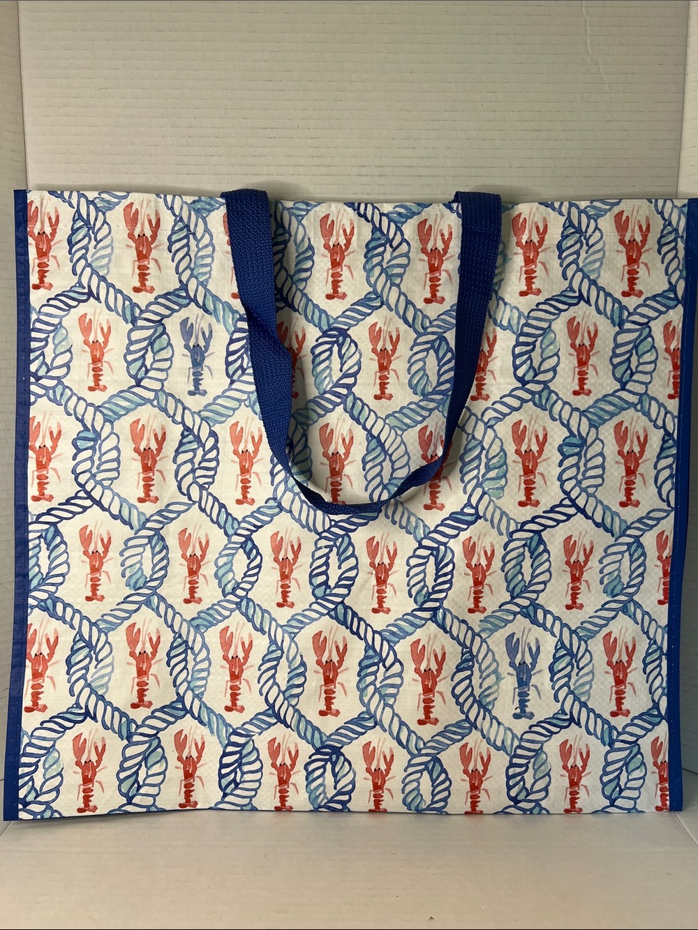 Patriotic Costal Lobster Red White Blue Reusable Tote Bag New